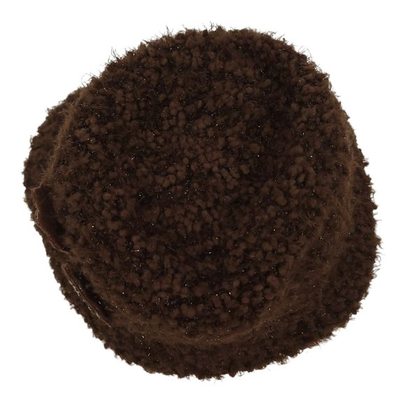 Cejon Brown Nubby Shaggy Sparkle Bucket Hat Floral Blossom One Size Festival Y2K - Picture 9 of 12